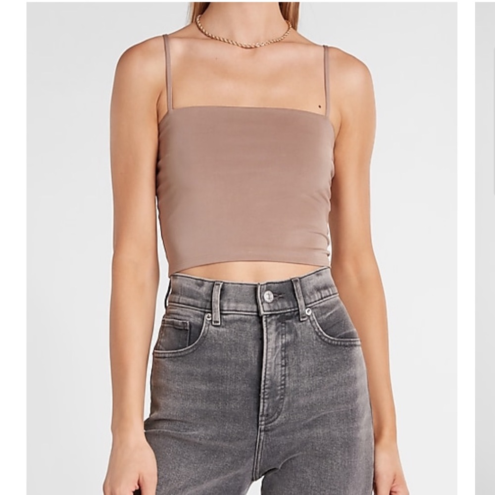 Express Body Contour Cropped Square Neck Cami